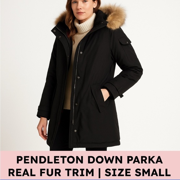 Pendleton Jackets & Blazers - Pendleton Down Parka Black Small Warm Hooded Winter Coat